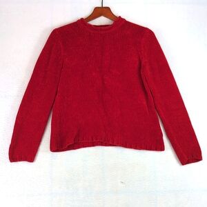 Carolyn Taylor Vibrant Red Knit Crewneck Women's Sweater M Petite‎